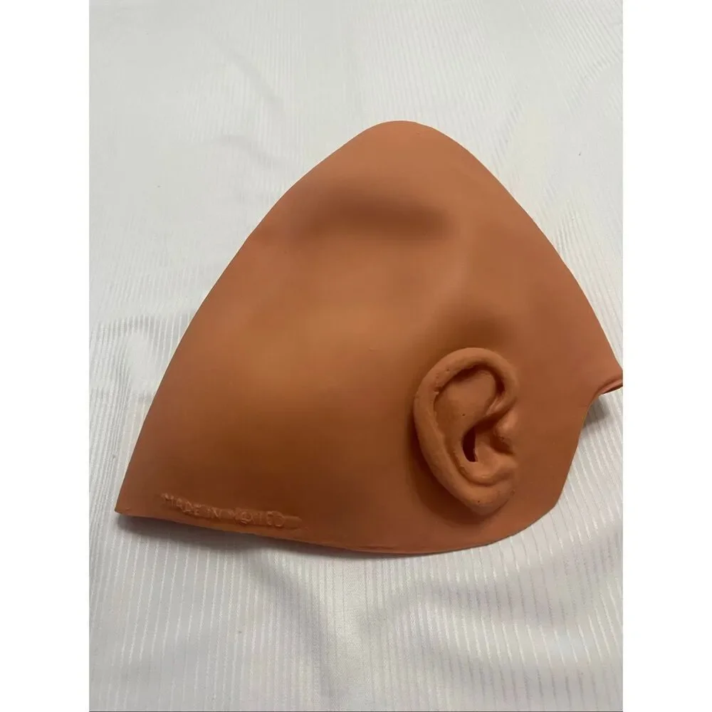 ConeHead Alien Skull Cap Cosplay Mexico Costume Latex Bald Conehead VTG Signed